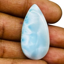 36.50 Cts Natural Larimar 35x18mm Pear Loose Cabochon Untreated Gemstone