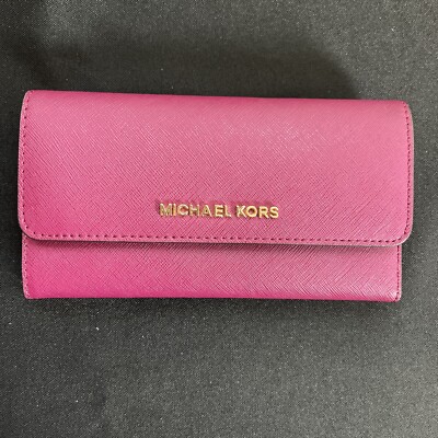 s-l400.jpg Michael Kors Jet Set Large Saffiano Leather Snap-Front Wallet main image 0