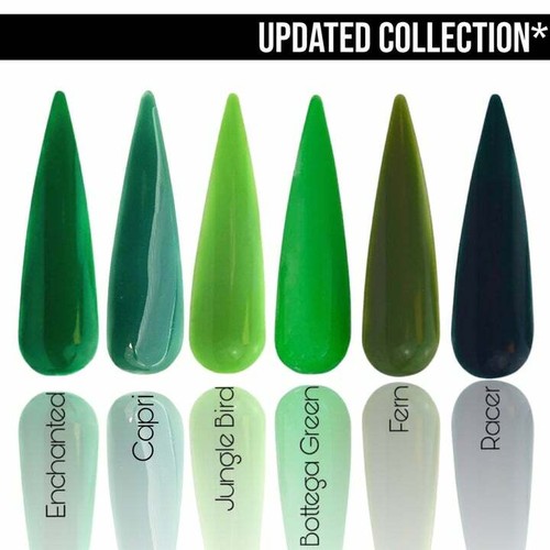 COLECCIÓN DE LIBROS DE LA SELVA Uñas Glitterama polvo acrílico verde bosque musgo selva - Imagen 8 de 8