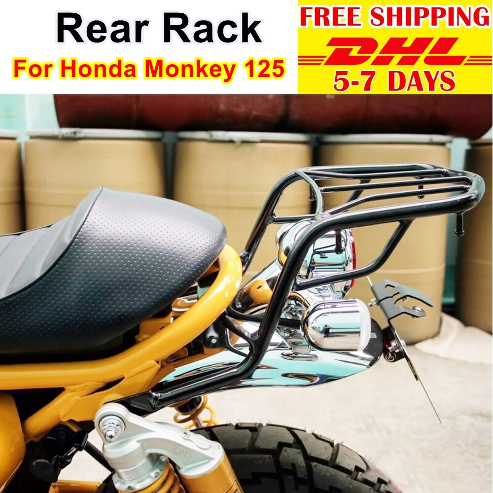 Honda Monkey Rack 125 Rear Luggage Carry Z125 Black Chrome Genuine Tail