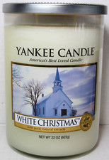RARE Yankee Candle WHITE CHRISTMAS 22 oz Church Large Jar Retired New Unburned