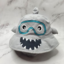 Shark Snorkeling Boys Swim Sunhat Hat Adjustable Strap 0-6M
