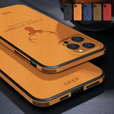 For iPhone 13 Pro Max 12 11 XS XR 8 Plus Phone Case Leather Silicone Back Cover