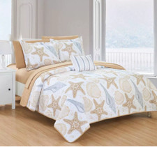 Chic Home Design - BQS11145 - Maritime 4Pc. Bastille Quilt Sham Bed Set - King