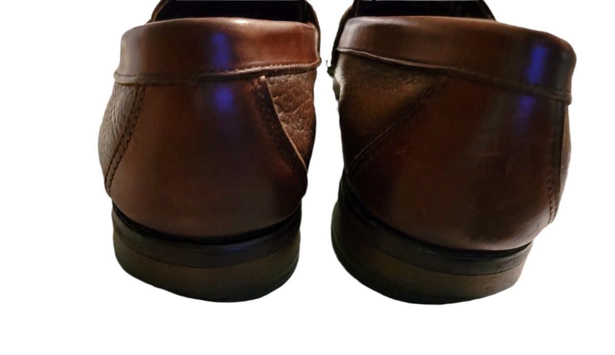 HS Trask Handmade Kiltie Tassel Pebble Leather Loafers Mens  display picture 1