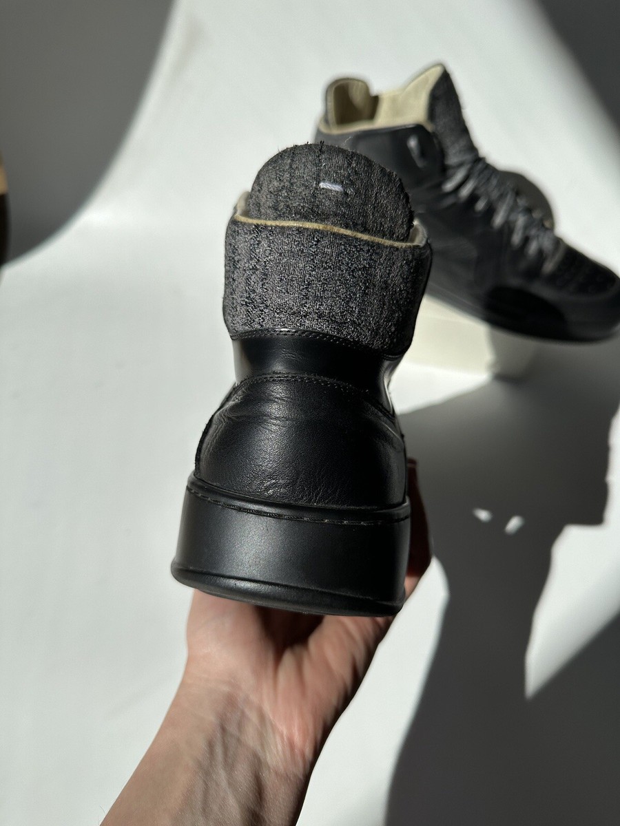 Maison Margiela Paris 22 Black Leather Lace-up High-Top Sneaker