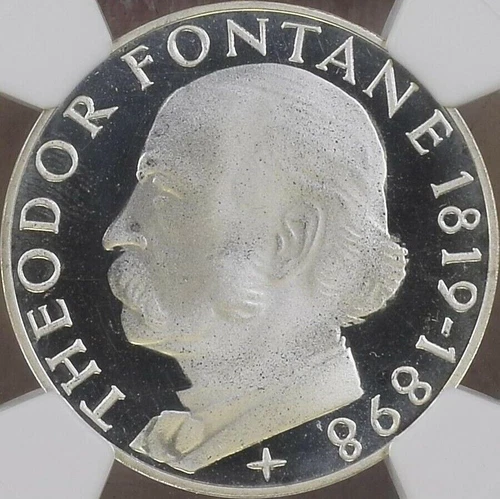 GERMANY. 1969, 5 Mark, Silver, G - NGC PF68 - Top Pop 🥇 Fontane Variety RARE