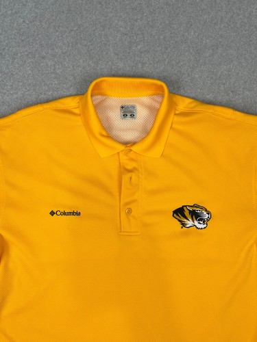 University Of Missouri Tigers Shirt Mens M Yellow Mizzou Columbia PFG Polo - Picture 4 of 12
