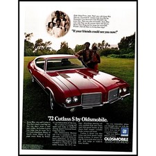 1972 Oldsmobile Cutlass S 2 Door Door Hardtop Vintage Print Ad Black Couple Art