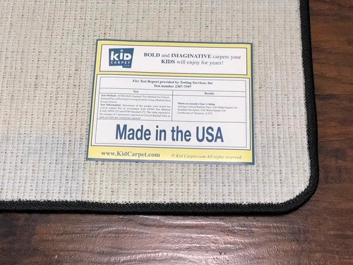 Kidcarpet Sky's the Limit Learning Rug Carpet Multi-color on Blue 4*6 Ft Oval - Picture 3 of 5