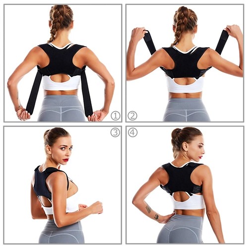 Adjustable Posture Corrector Back Shoulder Support Correct Brace Belt Men Women - Picture 3 of 12