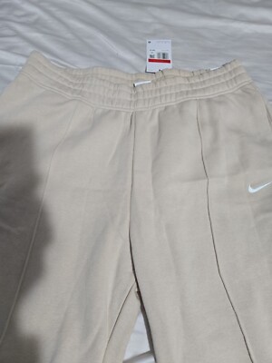 Nike Sportswear Essentials Cream Fleece Sweatpants BV4089-126 Women's Size Large