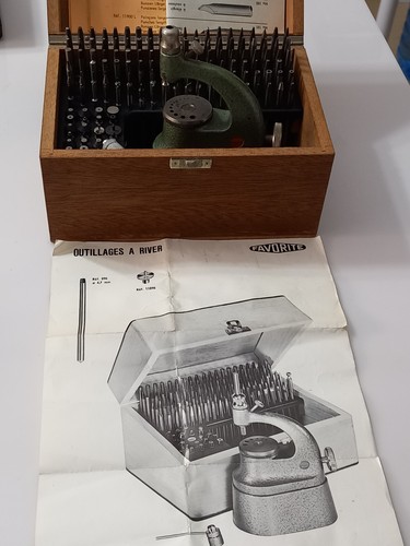 FAVORITE SWISS MADE STAKING TOOL WATCHMAKER REPAIR SET - EXCELLENT CONDITION - Picture 7 of 23