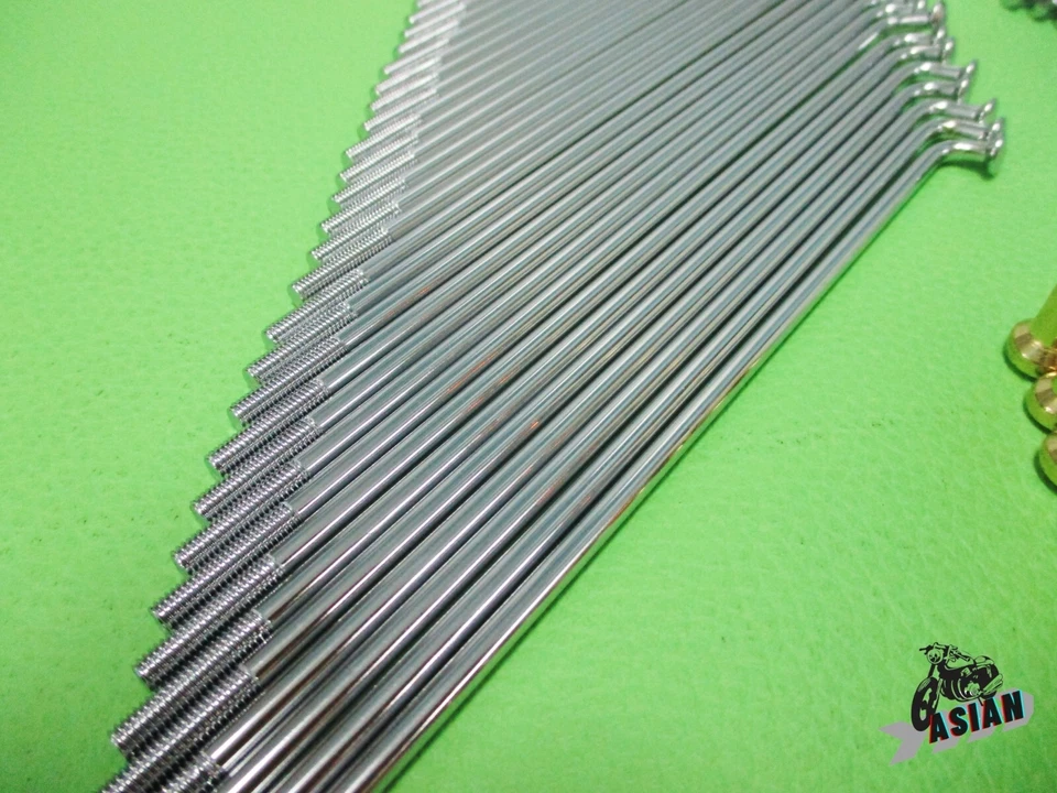 SUZUKI GT125 GT125K 1973  FRONT & REAR SPOKE SET GOLD NIPPLES [as1277] Foto 2 de 4