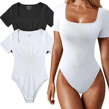 Women One Pieces Short Sleeve Body Shapewear Seamless Slimming Bodysuit Jumpsuit