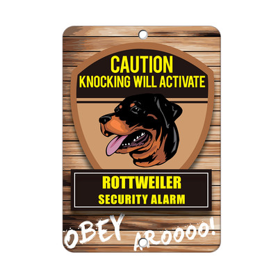 Knocking will activate ROTTWEILER DOG Metal Sign - 8 In x 12 In
