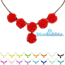 Bluebubble ENGLISH ROSE Vintage Style Statement Bib Necklace Wedding Prom Gift