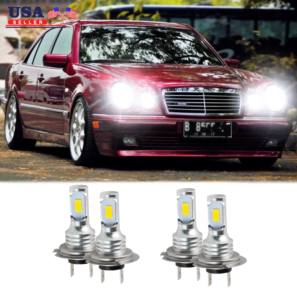 2000-2009 Mercedes-Benz E320 Front LED Headlight 4X Bulbs High-Low