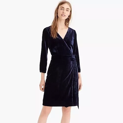 J crew collection velvet wrap dress cheap