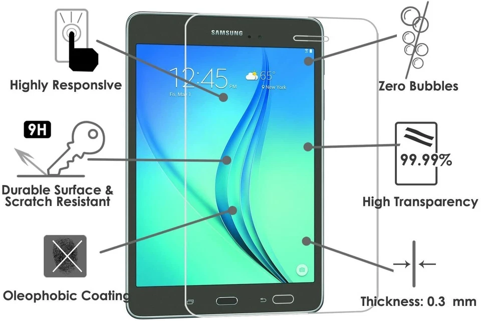 Протектор экрана закаленное стекло для Samsung Galaxy Tab A 8,0 дюйма SM-T350 - Изображение 3 из 4