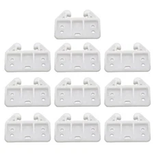 Set of 10 White Plastic Drawer Guides, Sturdy Rear Drawer Replacement Brackets w