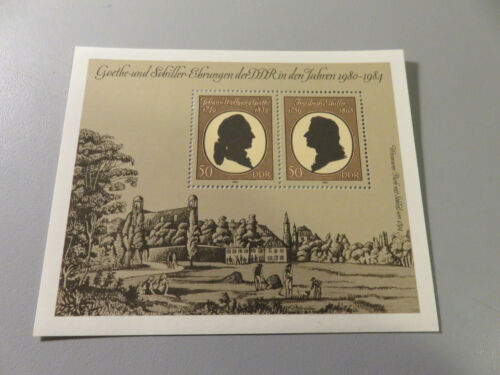 1984 Goethe and Schiller Anniversary Germany GDR Sheet 2 Values x50 - Picture 1 of 3