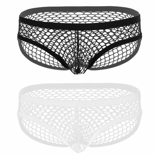 Sexy Men See Through Bikini Briefs Low Rise Breathable Panties