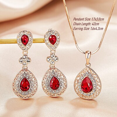 MULTIPLE CHOICE 18K Rose Gold Filled Made With Swarovski Crystal Glamorous Set