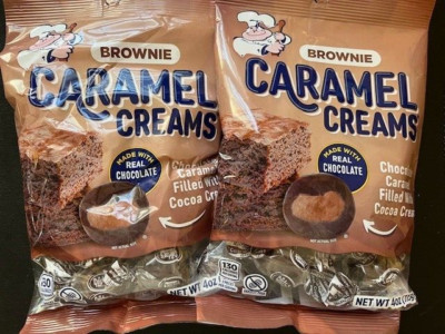 Goetze s BROWNIE Caramel Creams- Made with Real Chocolate- {LOT OF 2 BAGS}