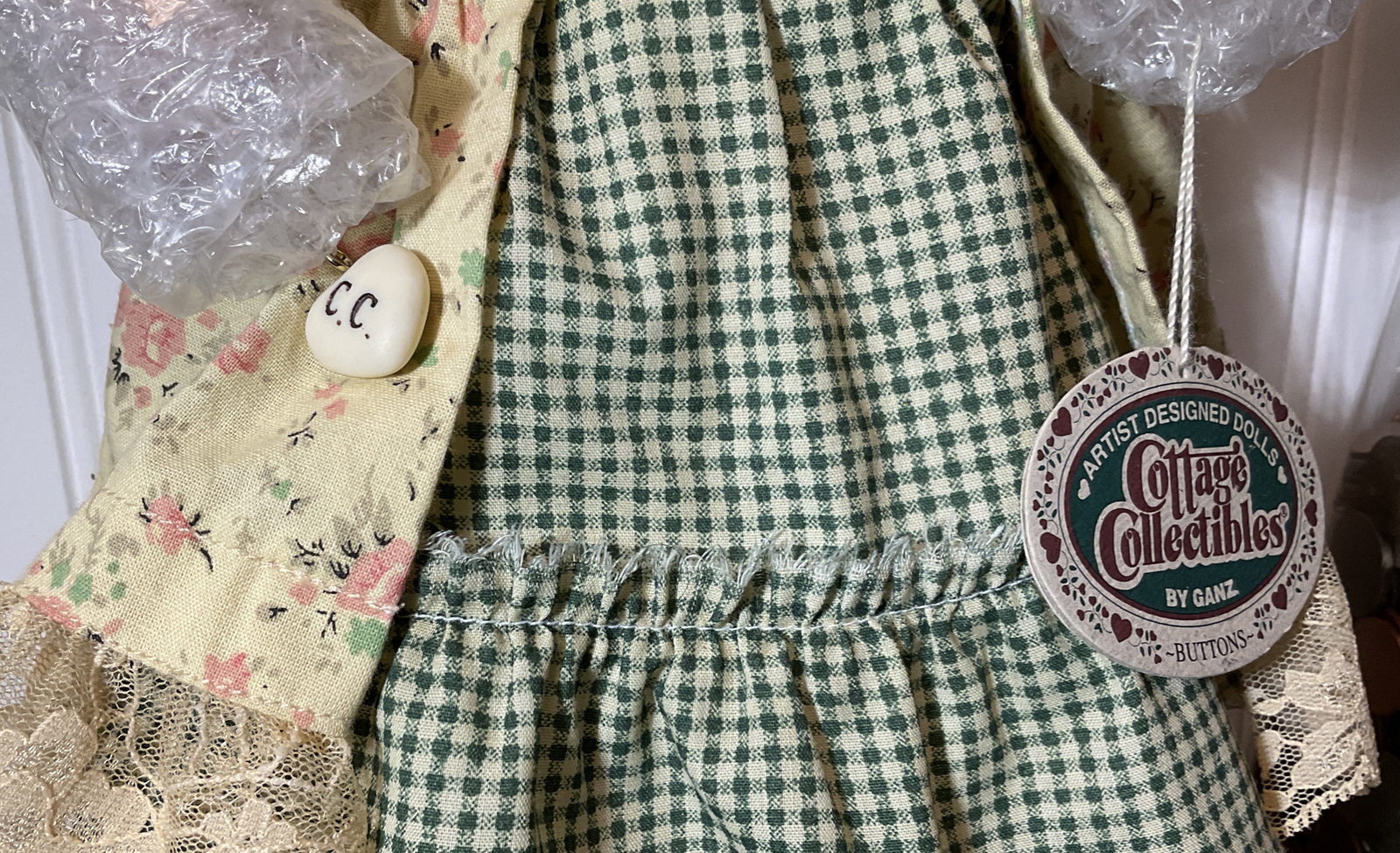 Cottage Collectibles By Ganz Buttons Doll, NEW- Still Wrapped CLEARANCE