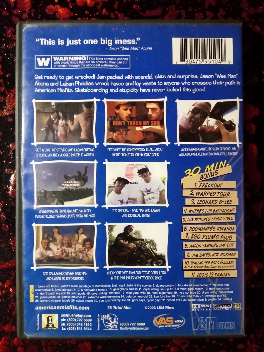 American Misfits - (DVD, 2003) Wee Man Laban Pheidias