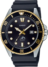 Casio MDV106G-1A, Men's Analog Watch, Black Resin Band, Date, 200 Meter WR
