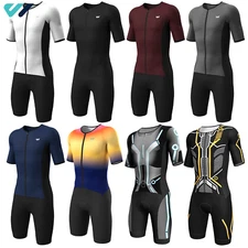 Wulibike Men's Triathlon Suit Professional Trisuit Short Sleeve Ironman Races