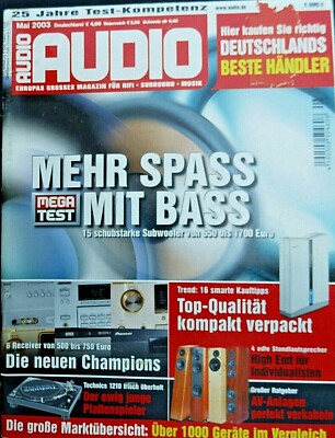 AUDIO 5/03    AUDIODATA ECHELLE 2,BOSTON VRM 90,PRO AC D 15,NAIM NAC 202,NAP 200