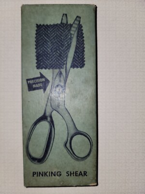 Vintage 7.75'' Cal-Tep Pinking Shear Mfg USA by WLW Grinding Chicago Original Box