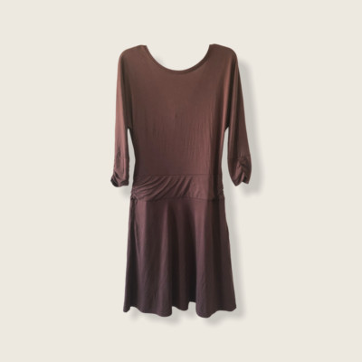 PrAna Simone Low-Cut Back Jersey A-Line Small Dress Womens Brown New
