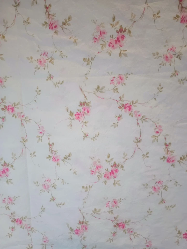 Farmhouse By Rachel Ashwell Rose Queen Flat Sheet Cotton Cottage Chic - Image 3 of 4