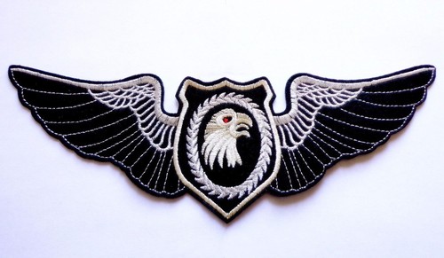 Eagle Head Gold or Silver Wings Large 10" x 3.3" Embroidered Patch Sew/Iron-On - Picture 13 of 14