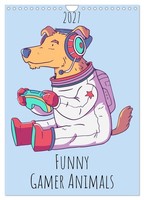 Funny Gamer Animals (Wall Calendar 2027 DIN A4 Portrait), Calvendo 12 Month Wall