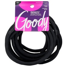 Goody Ouchless XL  Extra Thick Hair Elastics - Black Hair Ties for Women, No Da