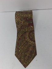 Vintage Brooks Brothers Paisley Silk Tie Red Gold USA Made Classic Mens Necktie