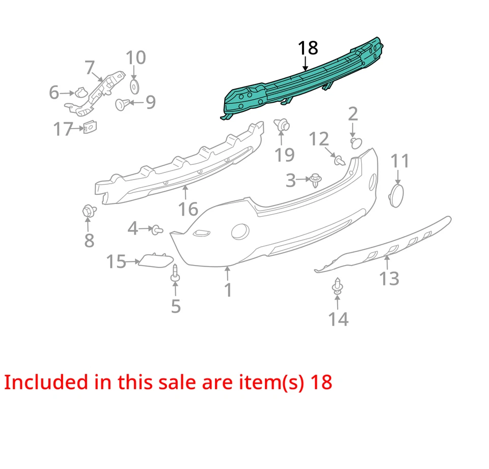 2008-2010 Saturn Vue Rear Bumper Reinforcement DQZU4 Foto 2 de 3