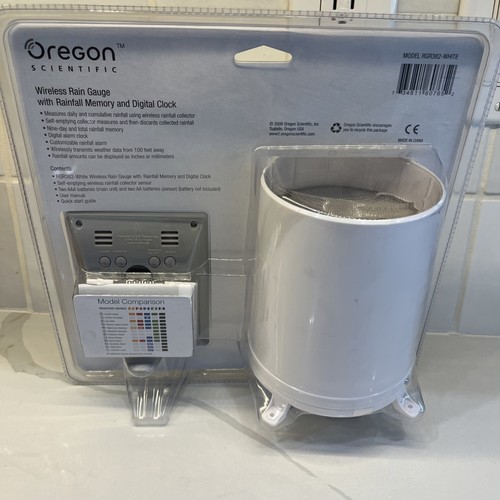 NEW Oregon Scientific Wireless White Rain Gauge Yard RainFall Tracker RGR382 - Picture 2 of 6