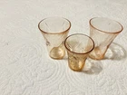 HAZEL ATLAS ROYAL LACE PINK DEPRESSION GLASS 3 GLASSES 4 1/4" AND 3 1/2"