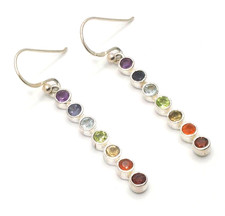 Top Designer Earrings 925 Sterling Silver Colourful Gemstones Silver Earrings