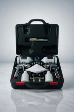 HVLP & Standard Gravity Feed Spray Gun Kit with 600cc &120cc Paint Cups, Stainl