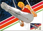 Dr Jim Stamps Maximum Card 40c Airmail 1984 Olympics Men's Gymnastics First Day