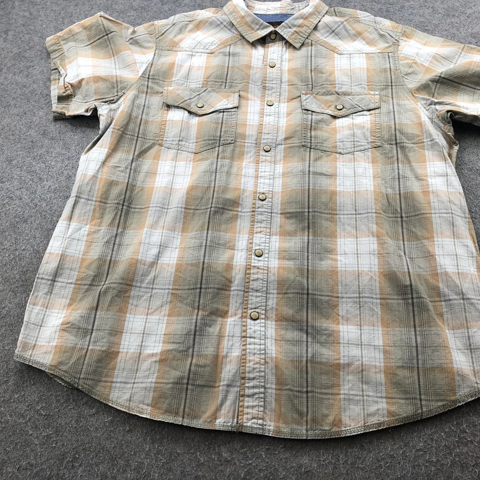 Camisa Northwest Territory Para Hombres XL Gris Tostado A Cuadros Frente a Presión Oeste Manga Corta Foto 2 de 4