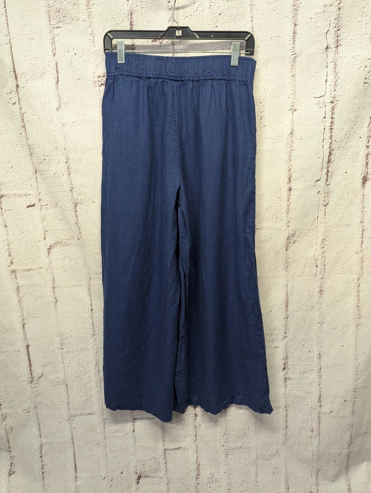 Vineyard Vines Women Deep Bay Wide Leg Linen Elastic Pull On Pants Size S Small - Image 2 of 4