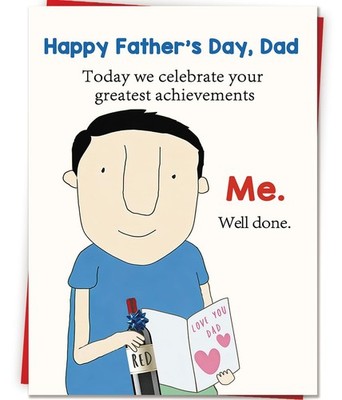 Fathers Day Card for Him, Humor Father's Day Card for Dad from Son Daughter, Fat